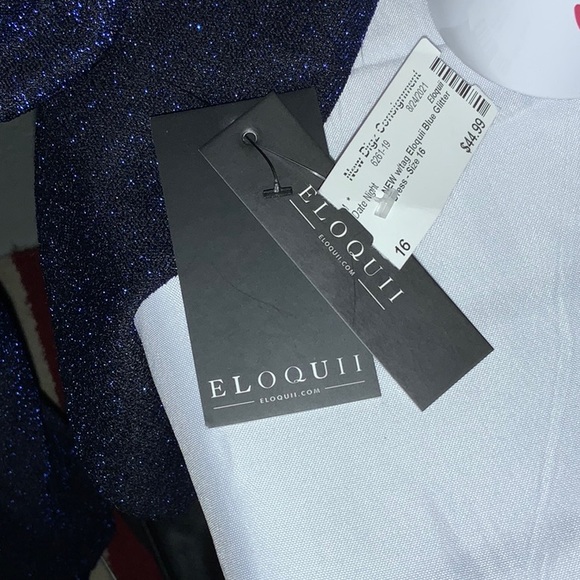 38. Blue sparkle ELOQUII dress NWT size 16 - Picture 5 of 5